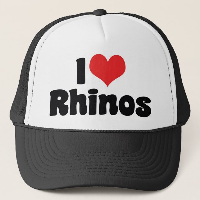 Casquette I Love Heart Rhinos - Rhinoceros Lover (Devant)