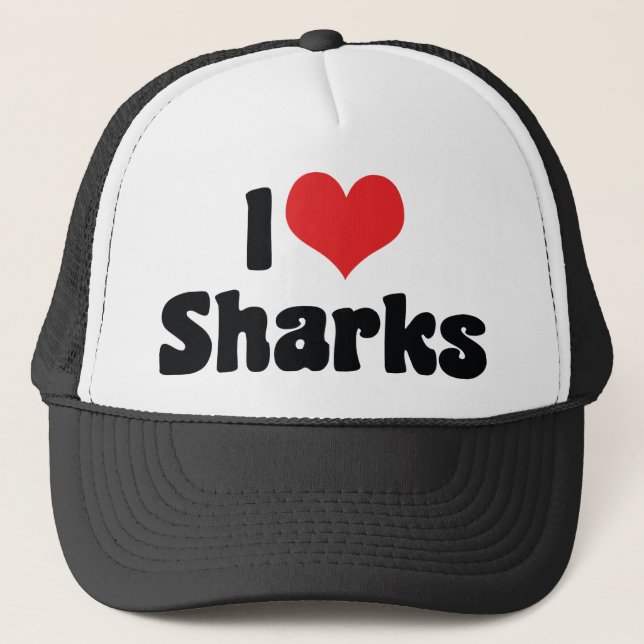 Casquette I Love Heart Sharks - Shark Lover (Devant)