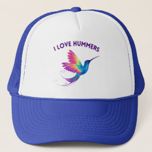 Casquette I Love Hummers Exotic Rainbow Hummingbird Flying
