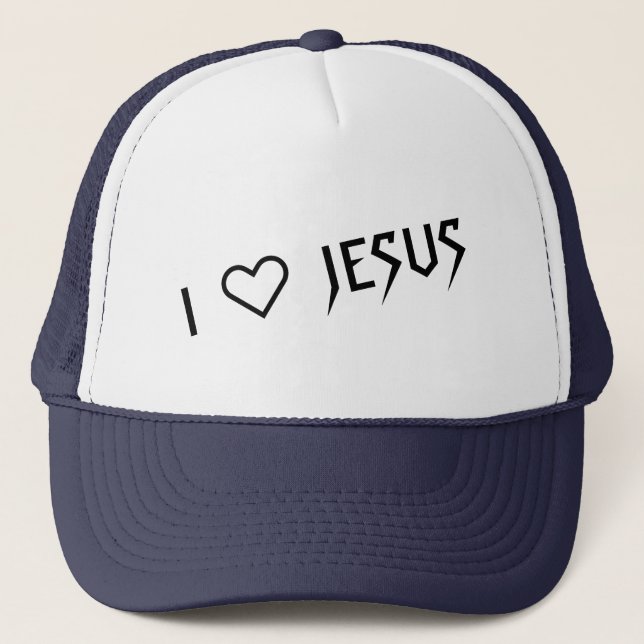 CASQUETTE "I LOVE JESUS" TRUCKER HAT BY 303TATTOO (Devant)