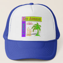 "I LOVE Los Angeles" Sun Palm Tree&Surfer #2 Casqu