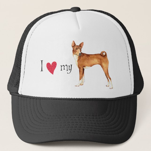 Casquette I Love my Basenji (Devant)