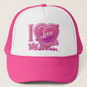 Casquette I Love My Fiance rose/violet - coeur