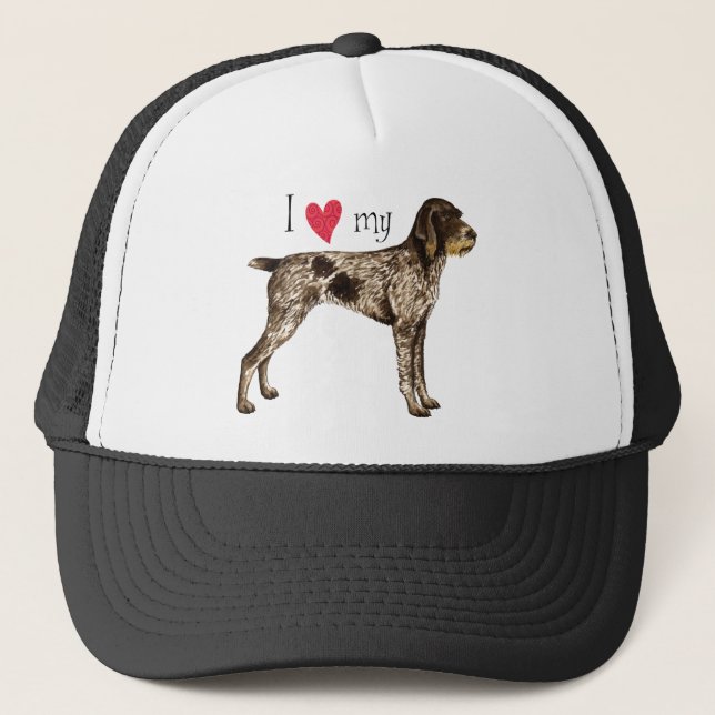 Casquette I Love my German Wirehaired Pointer (Devant)