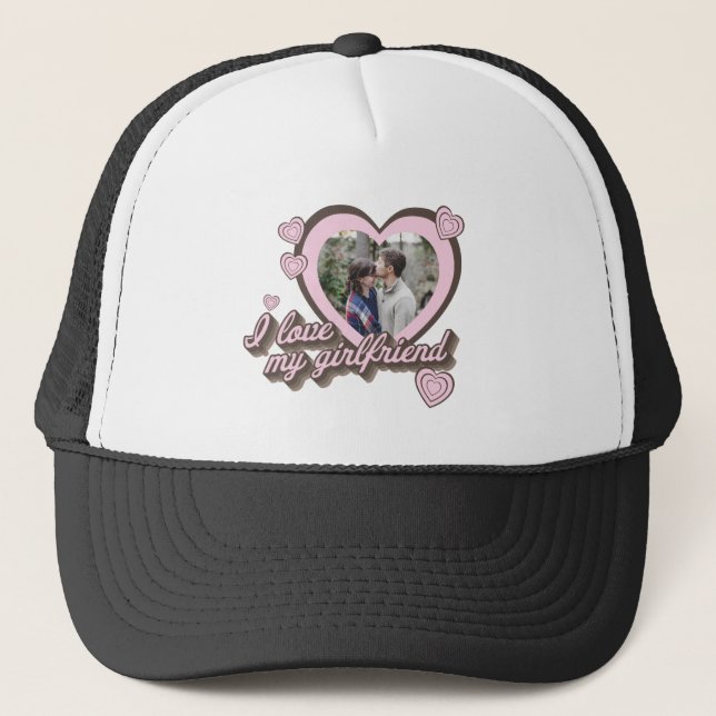Casquette I Love My Girlfriend Photo personnalisée (Devant)