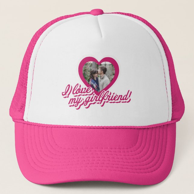 Casquette I Love My Girlfriend Photo personnalisée personnal (Devant)