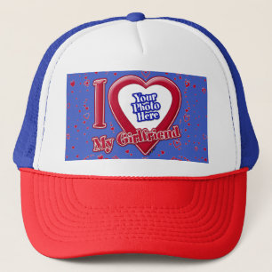 Casquette I Love My Girlfriend Photo Red Hearts Deep Royal B
