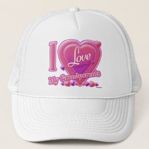Casquette I Love My Grandparents rose/violet - coeur