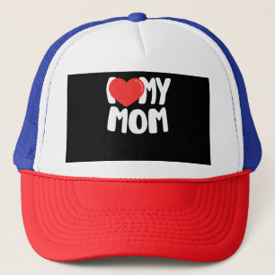 Casquette I Love My Mom TShirt avec grand coeur rouge