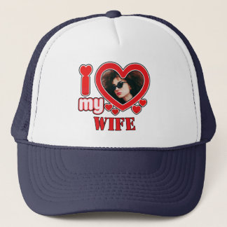 Casquette I Love My Wife Photo personnalisée et texte