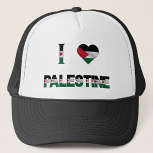 Casquette I Love Palestine Heart Flag Unité Liberté