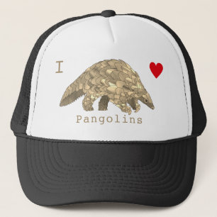 Casquette I Love Pangolin Espèces en voie de disparition Ani