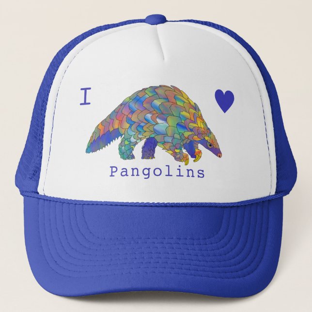Casquette I Love Pangolins en voie de disparition Animal col (Devant)