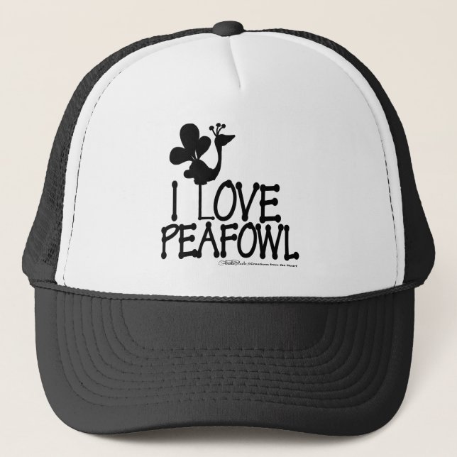 Casquette I Love Paon silhouette (Devant)
