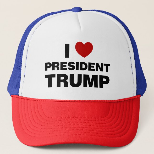 Casquette I Love Président Trump Heart (Devant)