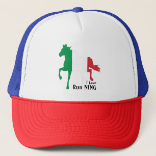 Casquette I Love Running & Horse, Italie, drapeau / sports