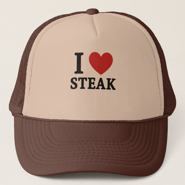 Casquette I Love Steak – Funny Meat Lover & BBQ Shirt (Devant)