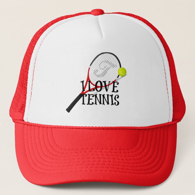 Casquette I Love Tennis - Racquet and Ball (Devant)