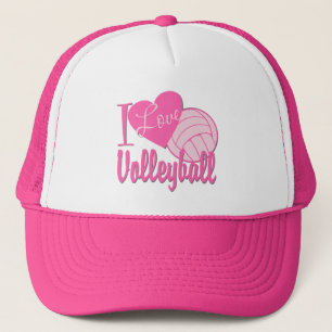 Casquette I Love Volleyball rose