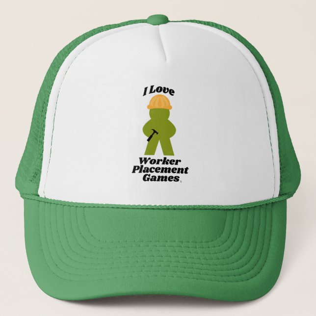 Casquette I Love Worker Placement Board Jeux Motto (Devant)