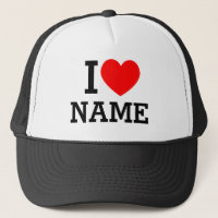 I Nom du coeur Trucker Chapeau