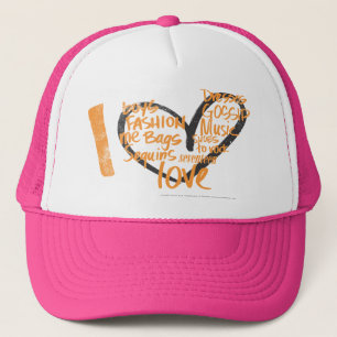 Casquette I orange de graffiti de coeur