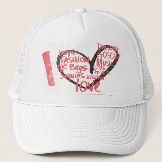 Casquette I rose de graffiti de coeur (Devant)