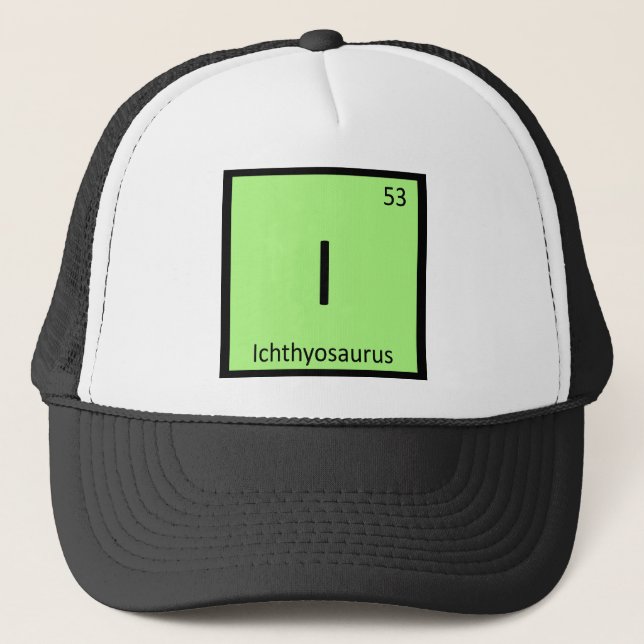 Casquette I - Symbole de chimie de dinosaure d'Ichthyosaurus (Devant)