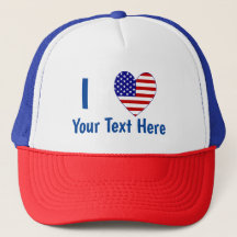 I (USA Flag Heart) Votre texte