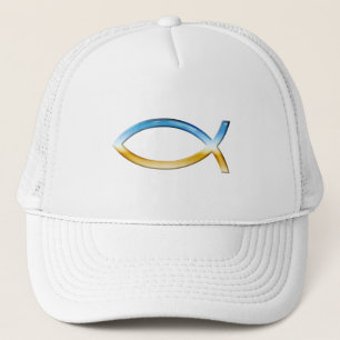Casquette Ichthus - ciel et au sol chrétiens de symbole de