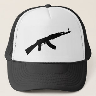 Casquette icône noire de l'ak 47 d'arme à feu