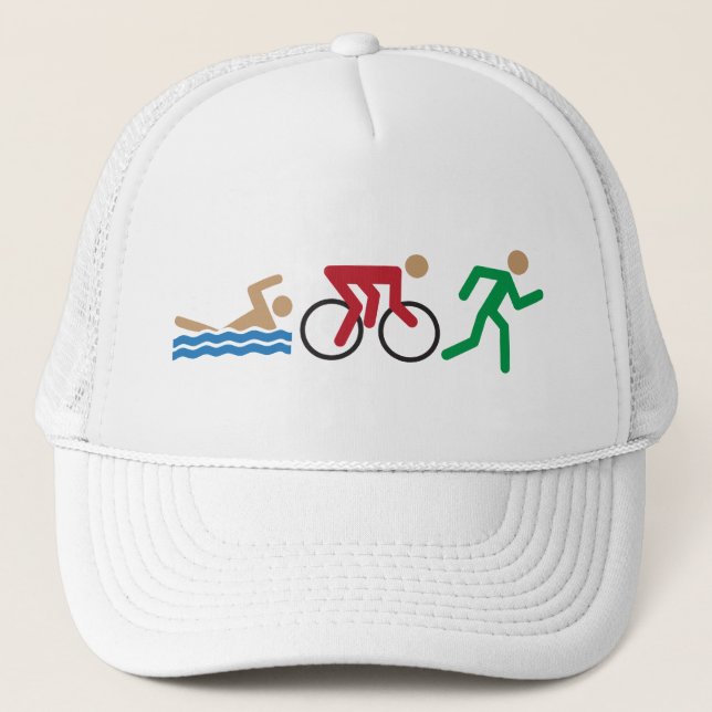 Casquette Icônes de logo de triathlon en couleurs (Devant)