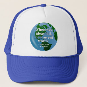 Casquette Idées mots d'échec Citation. Globe