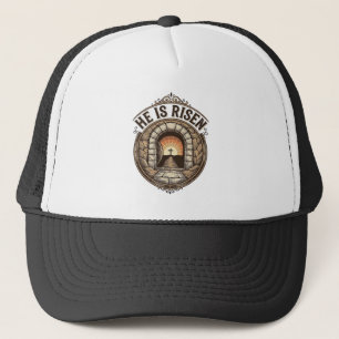 Casquette Il Est Ressuscité Vintage Pâques Croix T-Shirt