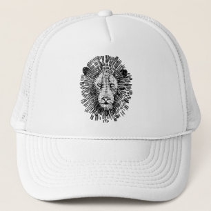 Casquette Illustration abstraite de tête de lion audacieuse