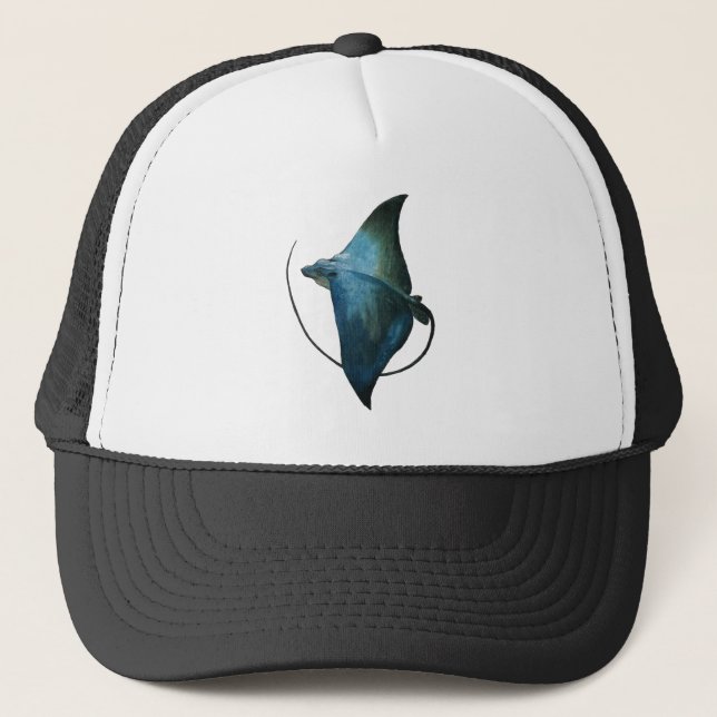 Casquette Illustration bleue de pastenague (Devant)