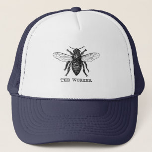 Casquette Illustration d'abeille ouvrière vintage