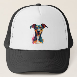 Casquette Illustration d'art pop de portrait de chien coloré