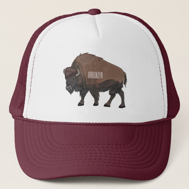 Casquette Illustration de bison (Devant)