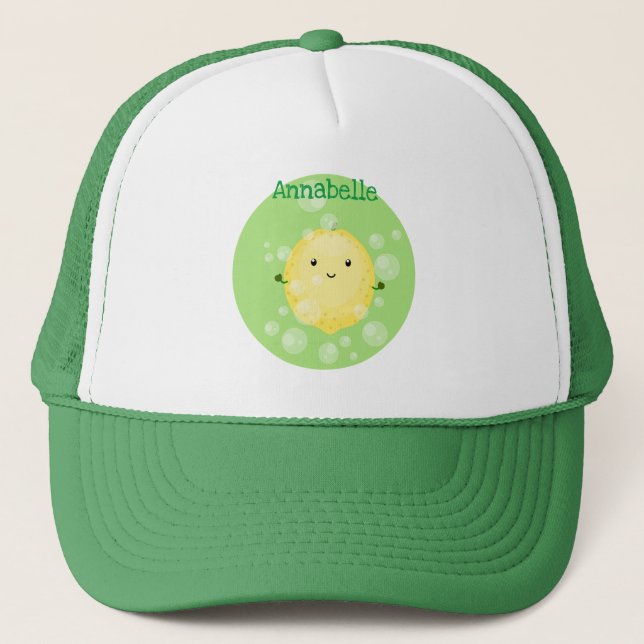 Casquette Illustration de bulles de caricatures de citron mo (Devant)