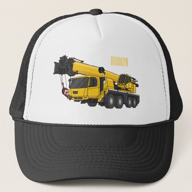 Casquette Illustration de camion de grue (Devant)