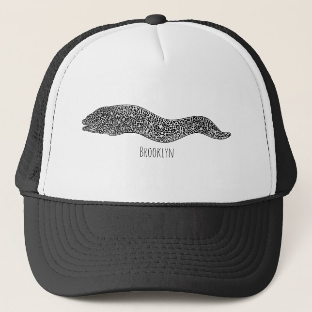 Casquette Illustration de cartoon d'anguille moray à taches  (Devant)