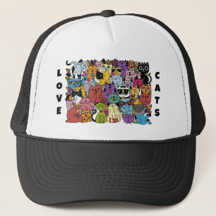 Casquette Illustration de chats amusants de texte personnali