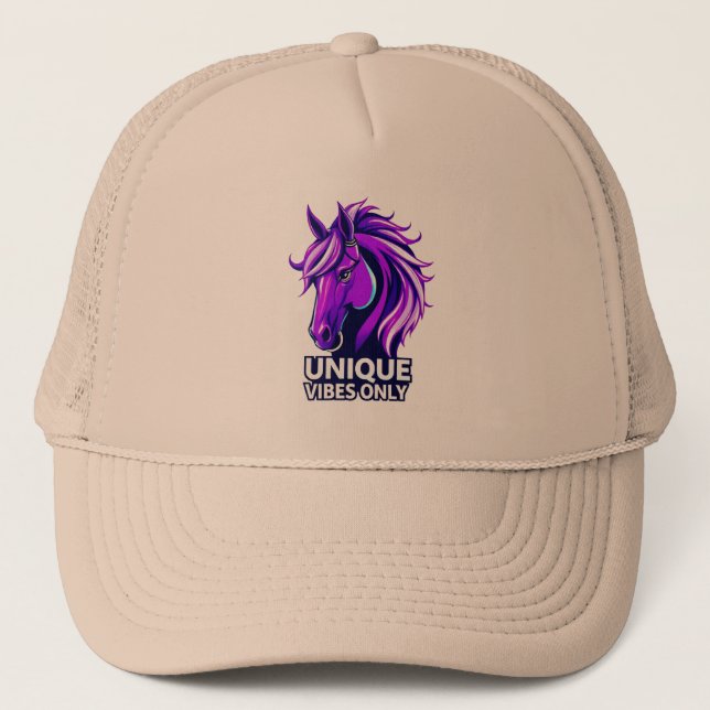 Casquette Illustration de cheval violet vibrant (Devant)
