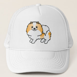 Casquette Illustration de chien Pomeranian Parti-Couleur Ora