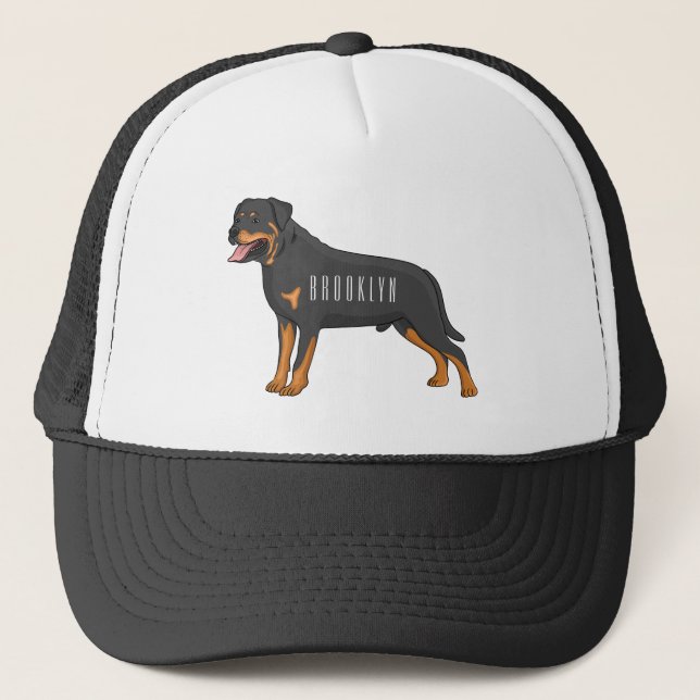 Casquette Illustration de chien Rottweiler (Devant)