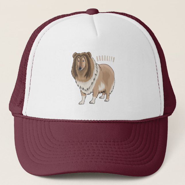 Casquette Illustration de chien Rough collie (Devant)