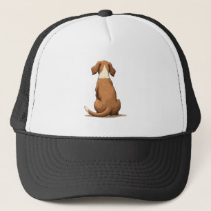 Casquette Illustration de chien vue arrière vintage marron e
