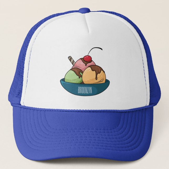 Casquette Illustration de crème glacée (Devant)