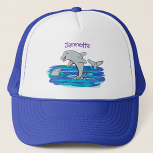 Casquette Illustration de dauphins heureux adorables